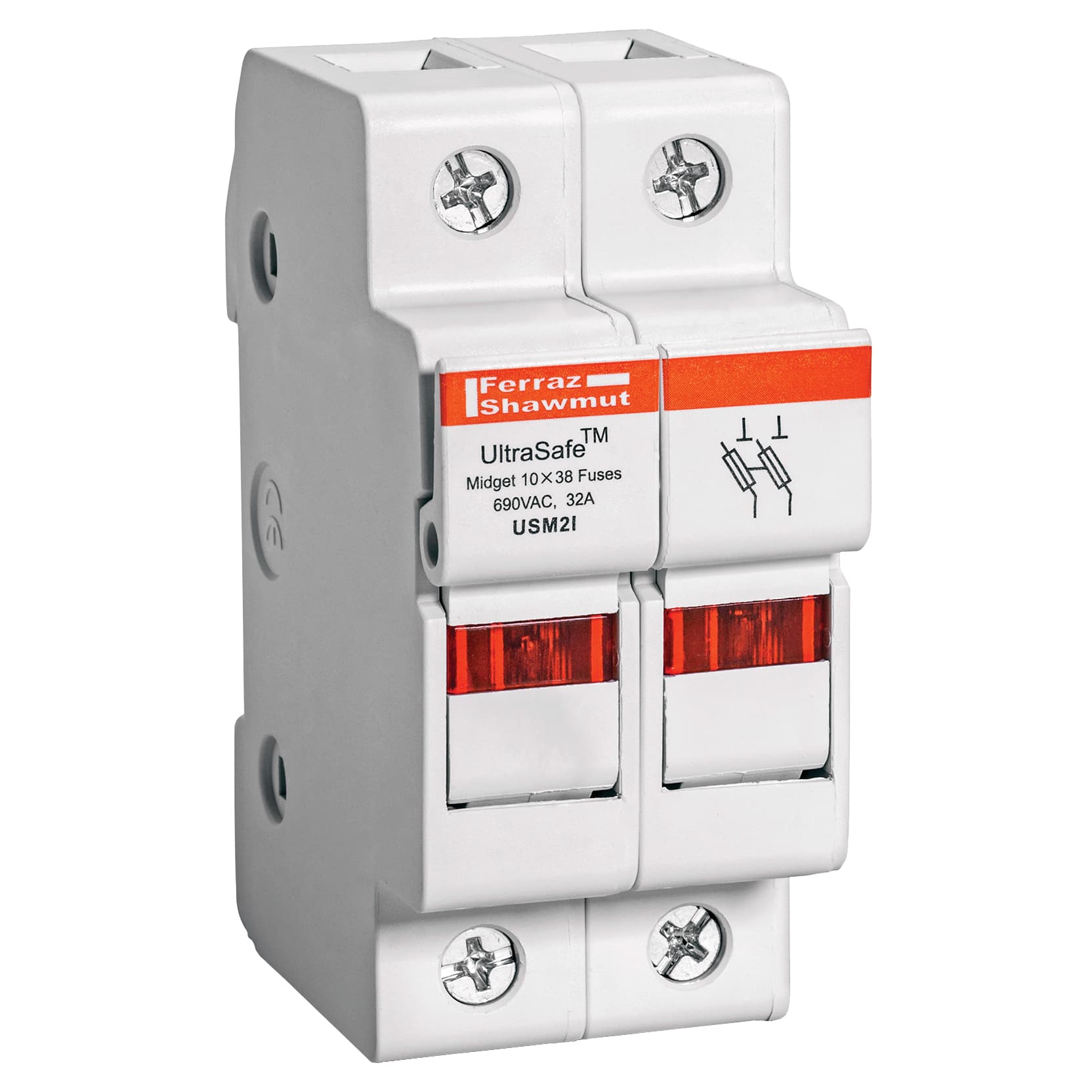 Mersen USM2I USM2I Mersen - Fuse Holder UltraSafe™ 600VAC 600VDC Midget 30A 2-Pole LED Pressure Plate IP65 Mersen USM2I USM2I Mersen - Fuse Holder UltraSafe™ 600VAC 600VDC Midget 30A 2-Pole LED Pressure Plate IP65