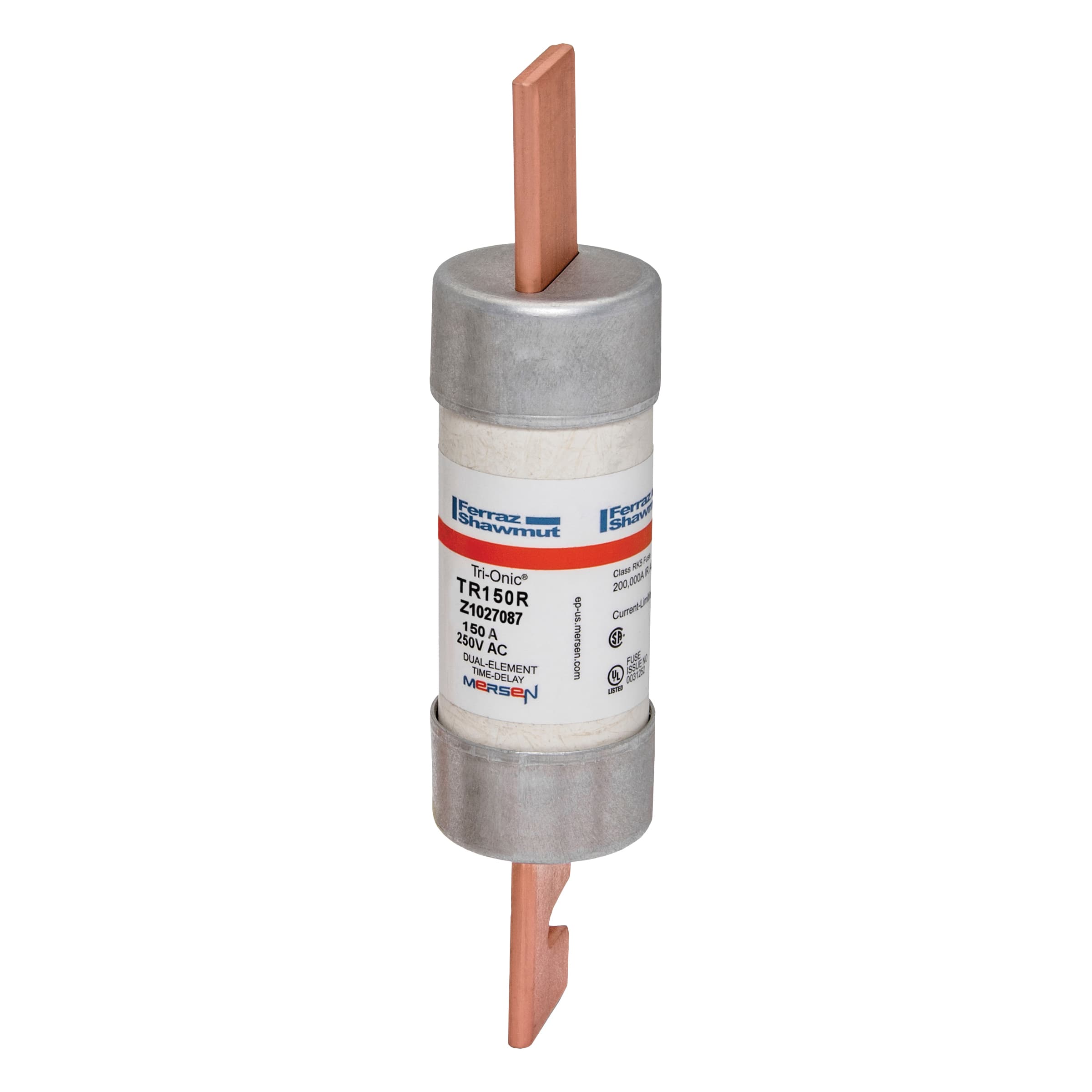 Mersen TR150R TR150R Mersen - Fuse TR-R - Class RK5 - Time-Delay 250VAC 250VDC 150A Blade Tri-Onic® Mersen TR150R TR150R Mersen - Fuse TR-R - Class RK5 - Time-Delay 250VAC 250VDC 150A Blade Tri-Onic®