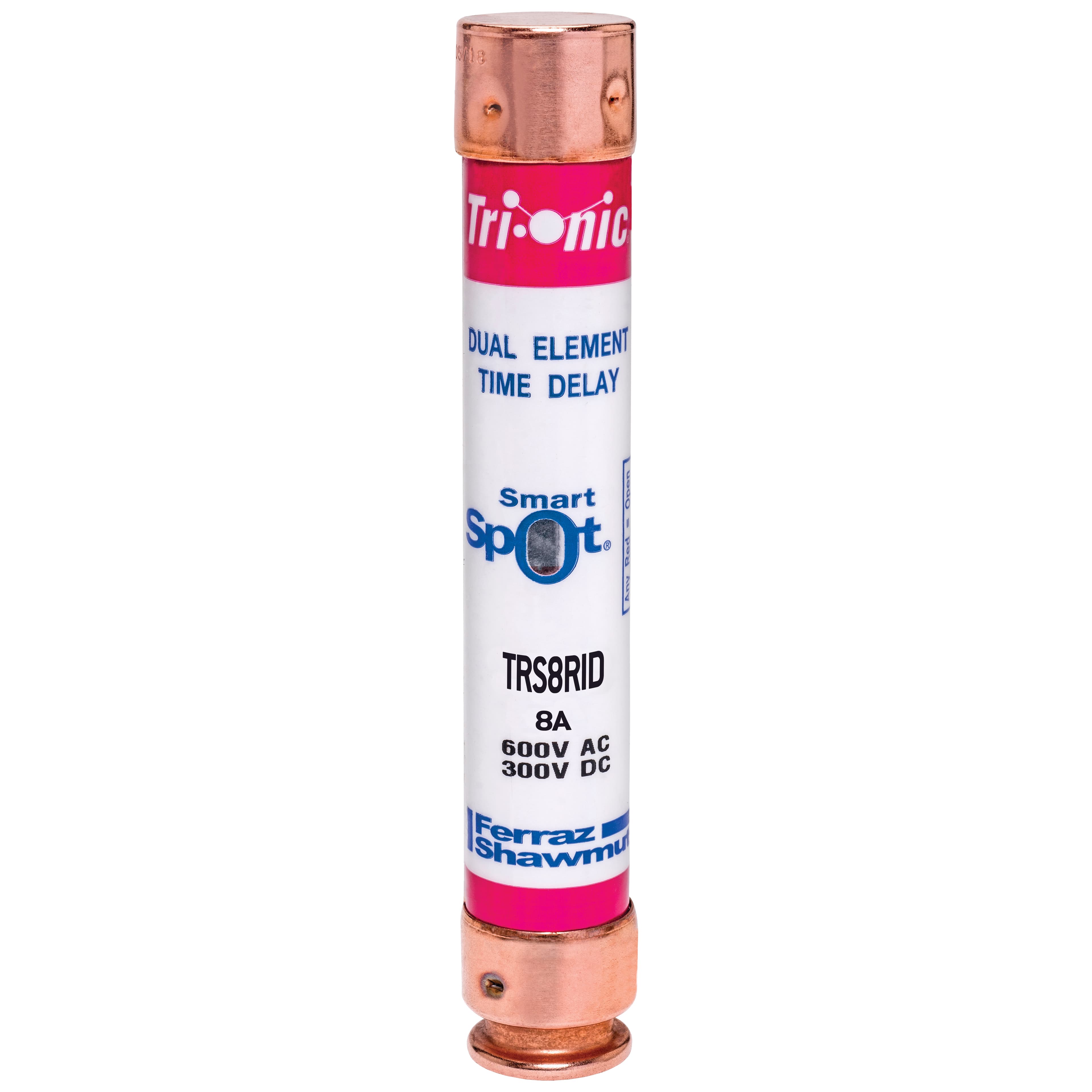 Mersen TRS8RID TRS8RID Mersen - Fuse TRS-R - Class RK5 - Time-Delay 600VAC 600VDC 8A Ferrule SmartSpot® Tri-Onic® Mersen TRS8RID TRS8RID Mersen - Fuse TRS-R - Class RK5 - Time-Delay 600VAC 600VDC 8A Ferrule SmartSpot® Tri-Onic®