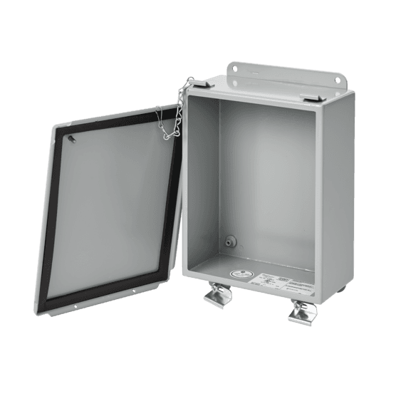 Hoffman A606LP Lift-Off Clamp Cover, Type 12, 6.00x6.00x4.00, Gray, Steel Hoffman A606LP Lift-Off Clamp Cover, Type 12, 6.00x6.00x4.00, Gray, Steel