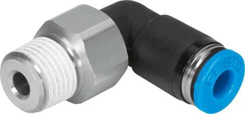 Festo 153411 push-in L-fitting, rotatable QSRL-1/8-6 360° rotatable, with ball bearing, male thread with external hexagon. Size: Standard, Nominal size: 3,1 mm, Type of seal on screw-in stud: coating, Assembly position: Any, Container size: 1 Festo 153411 push-in L-fitting, rotatable QSRL-1/8-6 360° rotatable, with ball bearing, male thread with external hexagon. Size: Standard, Nominal size: 3,1 mm, Type of seal on screw-in stud: coating, Assembly position: Any, Container size: 1