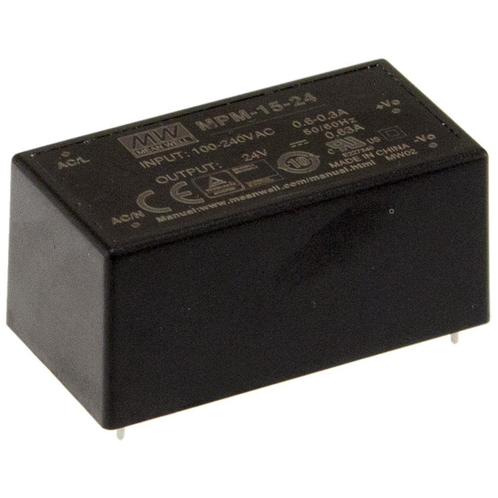 MEAN WELL MPM-15-3.3 AC-DC Single output Medical Encapsulated power supply; Output 3.3Vdc at 3.5A; PCB through hole; 2xMOPP MEAN WELL MPM-15-3.3 AC-DC Single output Medical Encapsulated power supply; Output 3.3Vdc at 3.5A; PCB through hole; 2xMOPP