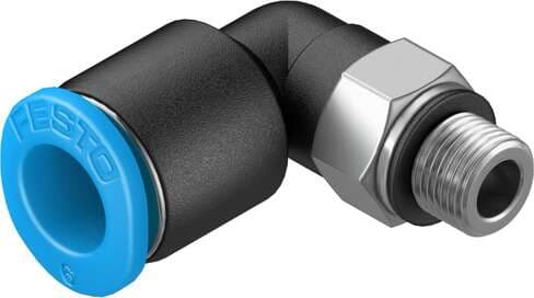Festo 153335 push-in L-fitting QSML-M5-6 360° orientable, male thread with external hexagon. Size: Mini, Nominal size: 2,1 mm, Type of seal on screw-in stud: Sealing ring, Assembly position: Any, Container size: 10 Festo 153335 push-in L-fitting QSML-M5-6 360° orientable, male thread with external hexagon. Size: Mini, Nominal size: 2,1 mm, Type of seal on screw-in stud: Sealing ring, Assembly position: Any, Container size: 10