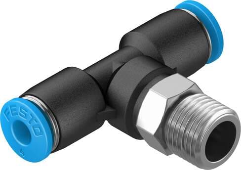 Festo 130793 push-in T-fitting QST-1/8-4-100 360° orientable, male thread with external hexagon. Size: Standard, Nominal size: 2,8 mm, Type of seal on screw-in stud: coating, Assembly position: Any, Container size: 100 Festo 130793 push-in T-fitting QST-1/8-4-100 360° orientable, male thread with external hexagon. Size: Standard, Nominal size: 2,8 mm, Type of seal on screw-in stud: coating, Assembly position: Any, Container size: 100