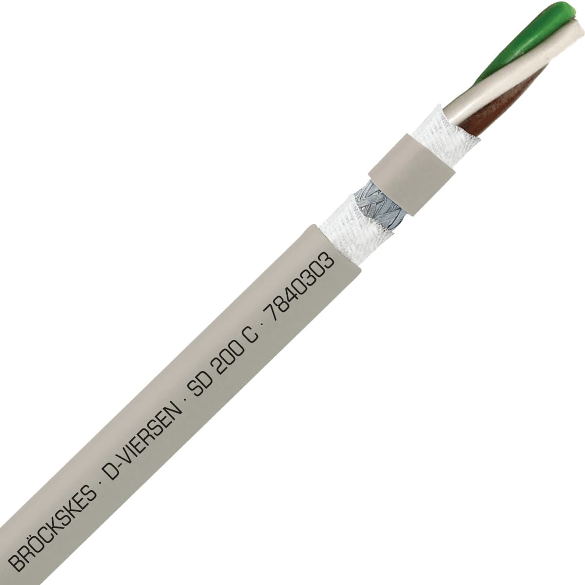 SAB 7840303 SD 200 C - 22 AWG/3c, shielded halogen free continuous flex oil resistant data cable, CE, RoHS SAB 7840303 SD 200 C - 22 AWG/3c, shielded halogen free continuous flex oil resistant data cable, CE, RoHS