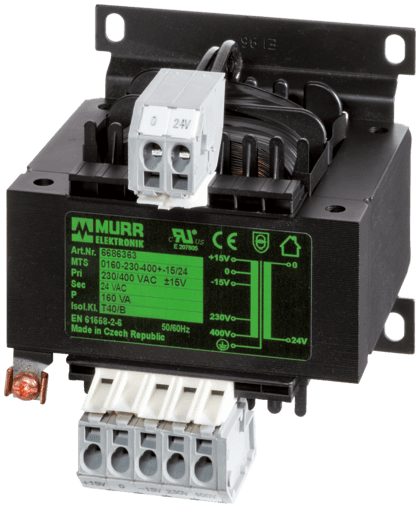 Murr Elektronik 6686366 6686366 Murrelektronik - MTS 1-PHASE CONTROL AND ISOLATION TRANSFORMER, P: 40VA IN: 230/400VAC +/- 15VAC OUT: 230VAC, for screw and DIN-rail mounting, with spring clamp connection Murr Elektronik 6686366 6686366 Murrelektronik - MTS 1-PHASE CONTROL AND ISOLATION TRANSFORMER, P: 40VA IN: 230/400VAC +/- 15VAC OUT: 230VAC, for screw and DIN-rail mounting, with spring clamp connection
