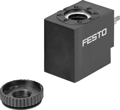 Festo 8025335 solenoid coil VACS-C-C1-1A Type C connection pattern, to EN 175 301, 24 V AC/50-60 Hz Assembly position: Any, Duty cycle: 100 %, Insulation class: H, Characteristic coil data: 24 V AC: 50/60 Hz, pick-up power 2.5 VA, holding power 1.8 VA, Permissible volt Festo 8025335 solenoid coil VACS-C-C1-1A Type C connection pattern, to EN 175 301, 24 V AC/50-60 Hz Assembly position: Any, Duty cycle: 100 %, Insulation class: H, Characteristic coil data: 24 V AC: 50/60 Hz, pick-up power 2.5 VA, holding power 1.8 VA, Permissible volt