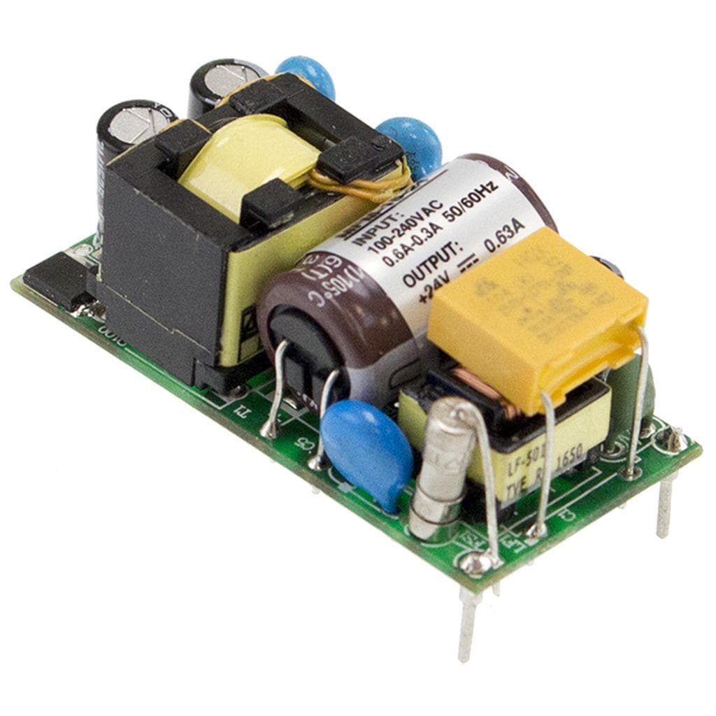 MEAN WELL MFM-15-24 AC-DC Single output Medical Open frame power supply; Output 24Vdc at 0.63A; PCB mount; 2xMOPP MEAN WELL MFM-15-24 AC-DC Single output Medical Open frame power supply; Output 24Vdc at 0.63A; PCB mount; 2xMOPP