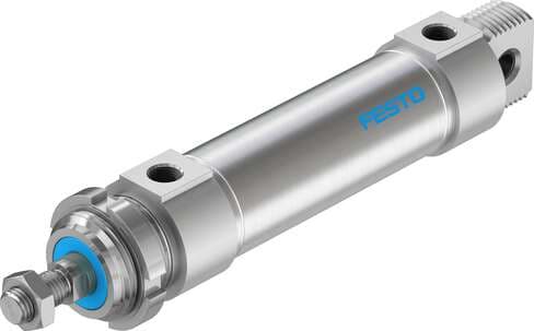 Festo 195993 round cylinder DSNU-40-80-P-A For position sensing, with elastic cushioning rings in end positions. Various mounting options, with or without additional mounting components. Stroke: 80 mm, Piston diameter: 40 mm, Piston rod thread: M12x1,25, Cushioning: P Festo 195993 round cylinder DSNU-40-80-P-A For position sensing, with elastic cushioning rings in end positions. Various mounting options, with or without additional mounting components. Stroke: 80 mm, Piston diameter: 40 mm, Piston rod thread: M12x1,25, Cushioning: P