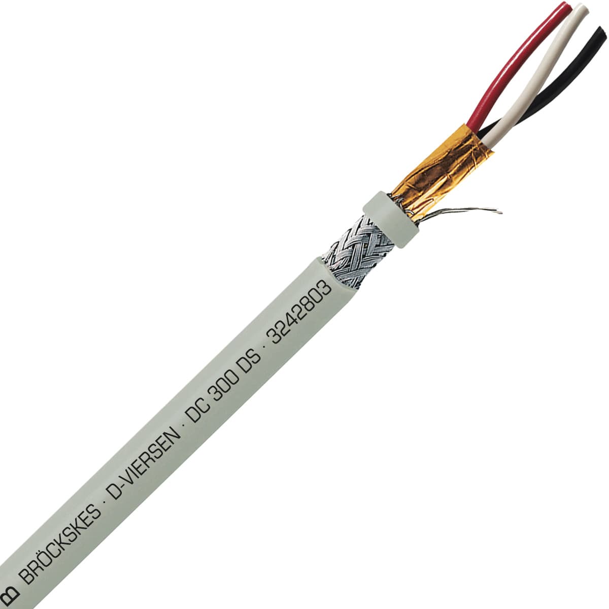 SAB 3242803 DC 300 DS - 28 AWG/3c, multi-conductor double shielded PVC signal and control cable, AWM SAB 3242803 DC 300 DS - 28 AWG/3c, multi-conductor double shielded PVC signal and control cable, AWM