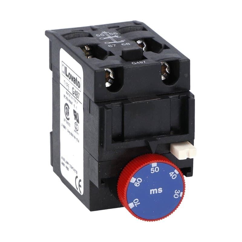 Lovato Electric 11G4863 11G4863 Lovato - Delayed auxiliary contact 1NO+1NC (pneumatic operation) on de-energisation for front centre mounting. Screw terminals, for BF... series contactors, 3S Lovato Electric 11G4863 11G4863 Lovato - Delayed auxiliary contact 1NO+1NC (pneumatic operation) on de-energisation for front centre mounting. Screw terminals, for BF... series contactors, 3S