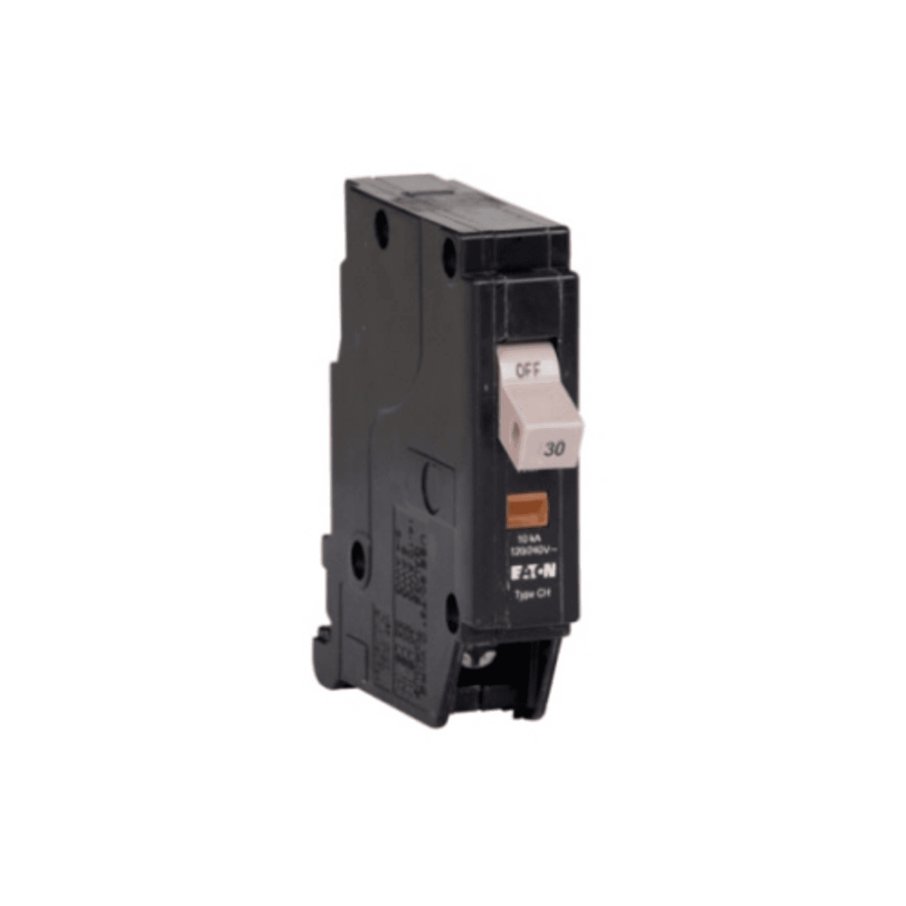 Eaton CHF130 CHF130 Eaton - Eaton CH thermal magnetic circuit breaker,Type CHF 3/4-Inch standard circuit breaker,30 A,10 kAIC,Single-pole,120/240V,CHF,Trip flag, common breaker trip,(1) #14-8 AWG, (2) #14-10 AWG Cu/Al,CHF,Type CH Loadcenters Eaton CHF130 CHF130 Eaton - Eaton CH thermal magnetic circuit breaker,Type CHF 3/4-Inch standard circuit breaker,30 A,10 kAIC,Single-pole,120/240V,CHF,Trip flag, common breaker trip,(1) #14-8 AWG, (2) #14-10 AWG Cu/Al,CHF,Type CH Loadcenters
