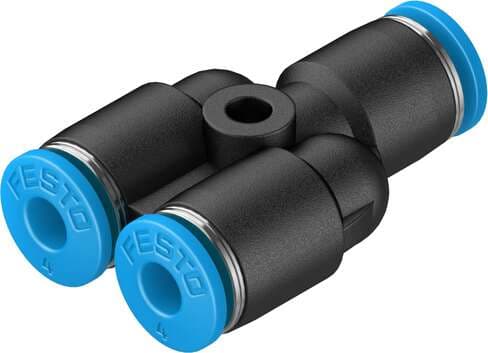 Festo 130807 push-in Y-connector QSY-4-100 Size: Standard, Nominal size: 2,3 mm, Assembly position: Any, Container size: 100, Design structure: Push/pull principle Festo 130807 push-in Y-connector QSY-4-100 Size: Standard, Nominal size: 2,3 mm, Assembly position: Any, Container size: 100, Design structure: Push/pull principle