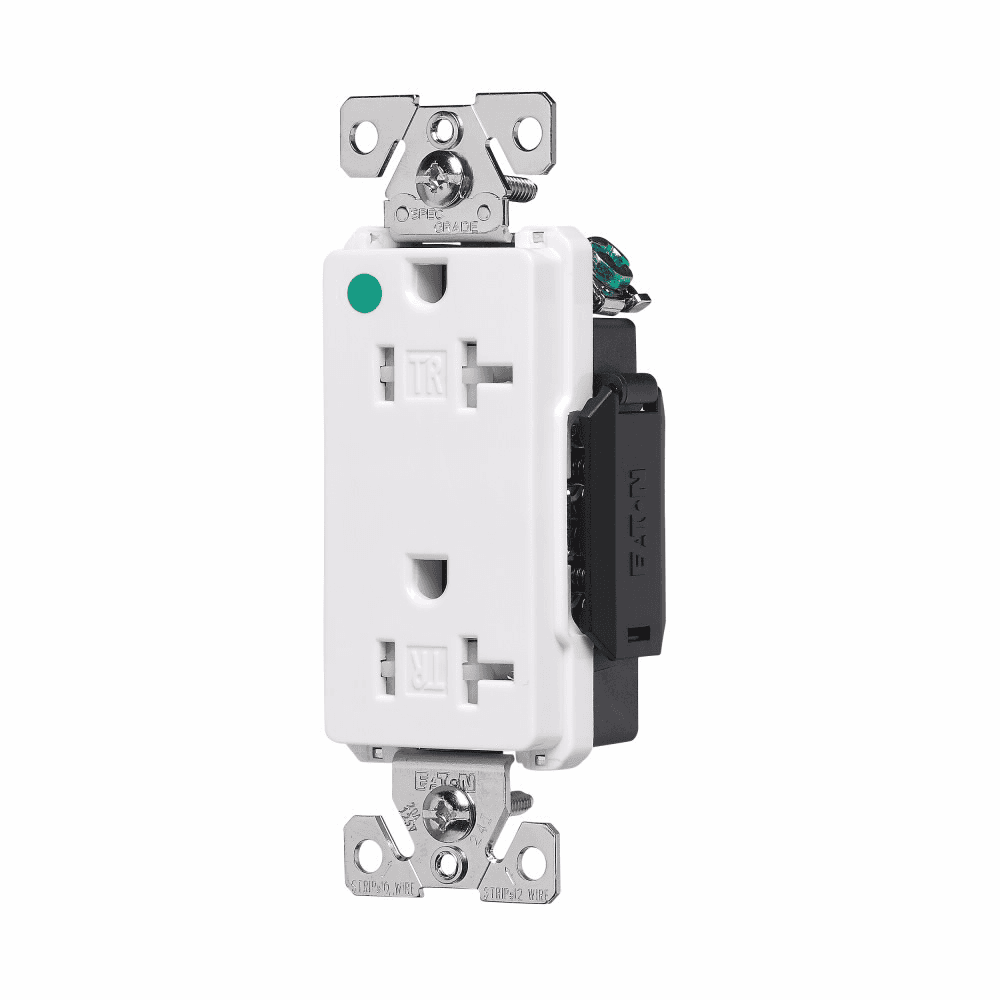 Eaton TR8362V TR8362V Eaton - Eaton Arrow Hart extra heavy-duty hospital grade decorator duplex receptacle, #14-10 AWG, 20A, Healthcare, Flush, 125V, Back and side, Ivory, Brass, Impact-resistant nylon face, PVC body, 5-20R, Duplex, Screw, Glass-filled nylon, Core pack Eaton TR8362V TR8362V Eaton - Eaton Arrow Hart extra heavy-duty hospital grade decorator duplex receptacle, #14-10 AWG, 20A, Healthcare, Flush, 125V, Back and side, Ivory, Brass, Impact-resistant nylon face, PVC body, 5-20R, Duplex, Screw, Glass-filled nylon, Core pack