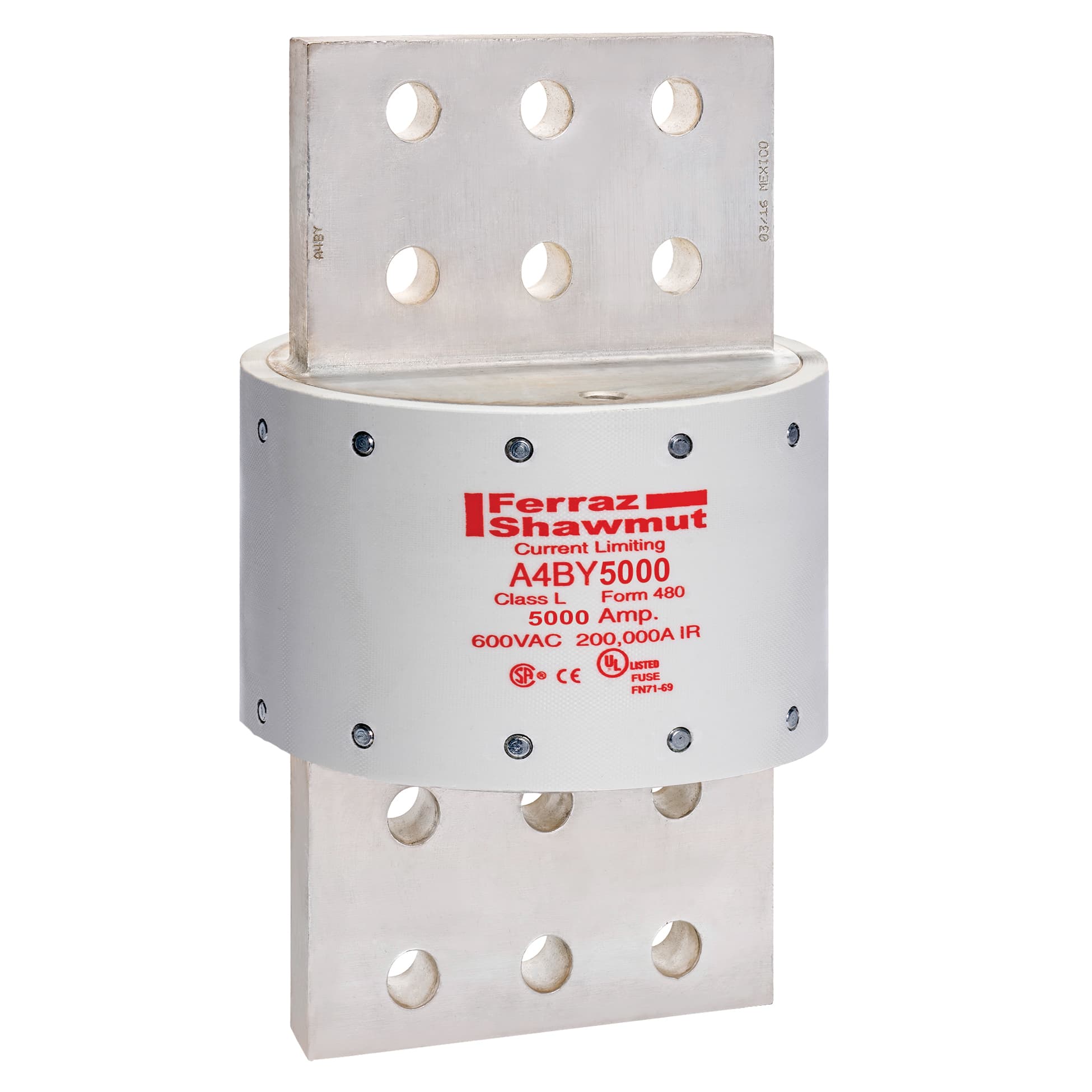 Mersen A4BY5000 A4BY5000 Mersen - Fuse A4BY - Class L - Time-Delay 600VAC 300VDC 5000A Blade Amp-Trap® Mersen A4BY5000 A4BY5000 Mersen - Fuse A4BY - Class L - Time-Delay 600VAC 300VDC 5000A Blade Amp-Trap®