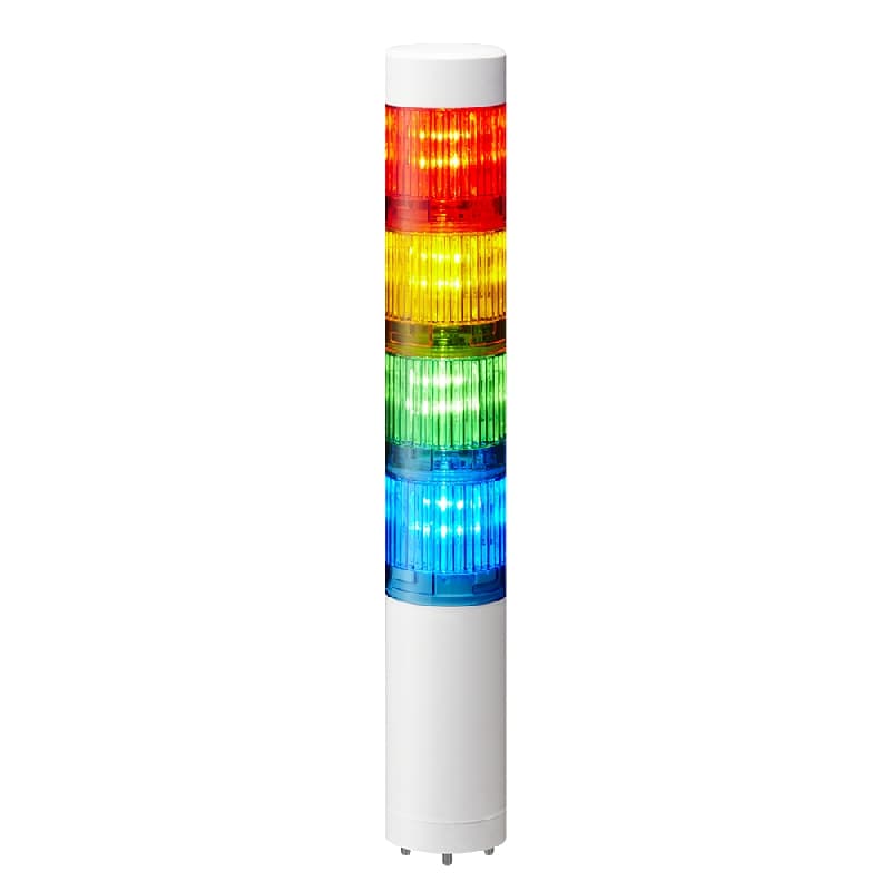 Patlite LR4-402WJNW-RYGB 40mm diameter UL CE IP65 24V DC, Direct Mount/Cable, No Flashing/Buzzer, Off-white, Red/Amber/Green/Blue Module Patlite LR4-402WJNW-RYGB 40mm diameter UL CE IP65 24V DC, Direct Mount/Cable, No Flashing/Buzzer, Off-white, Red/Amber/Green/Blue Module