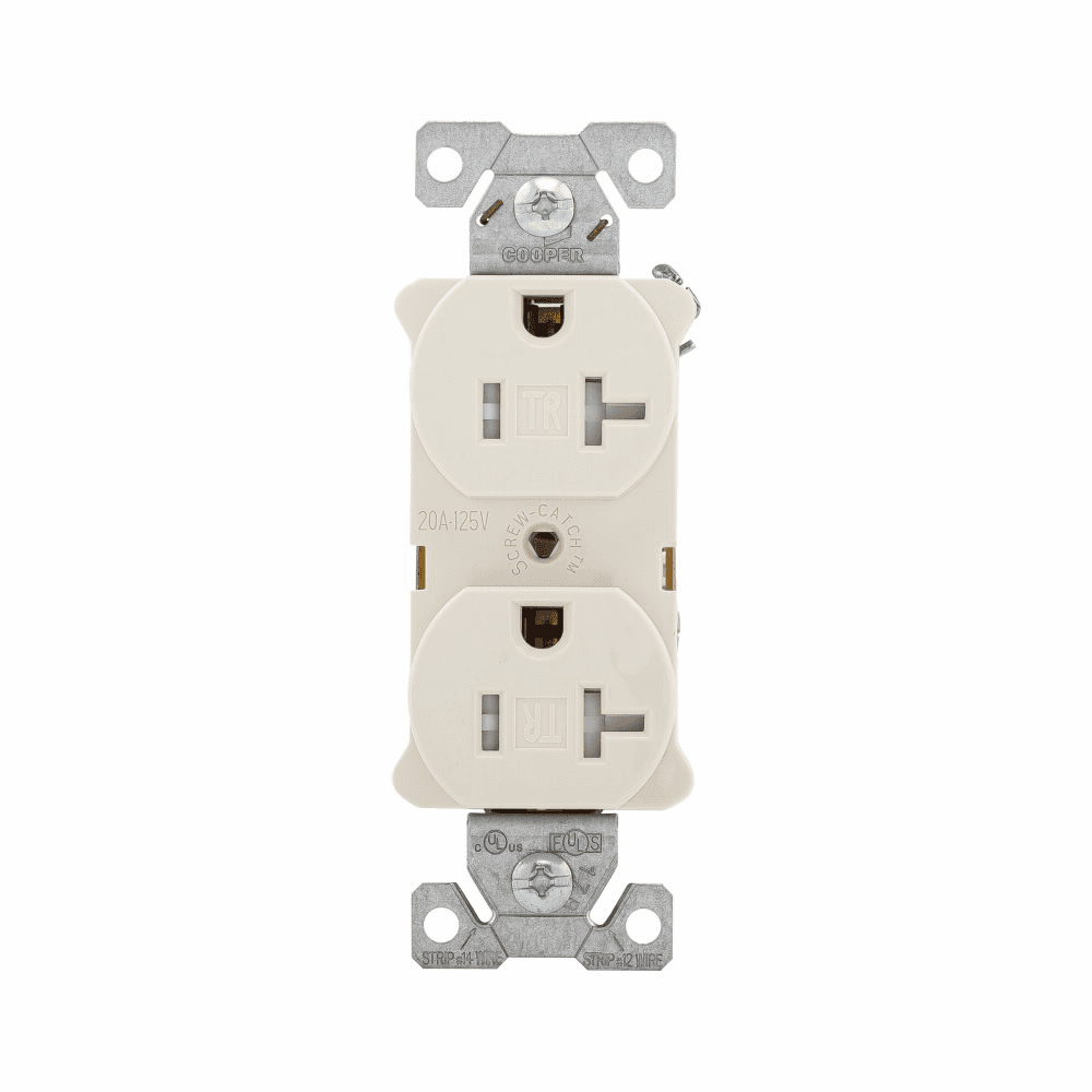 Eaton TR5362LA TR5362LA Eaton - Eaton Arrow Hart heavy-duty industrial specification grade duplex receptacle,#14-10 AWG,20A,Industrial,Flush,125V,Back and side,Light almond,Brass,Impact-resistant thermoplastic face,PVC body,5-20R,Duplex,Screw,Thermoplastic,Core pack Eaton TR5362LA TR5362LA Eaton - Eaton Arrow Hart heavy-duty industrial specification grade duplex receptacle,#14-10 AWG,20A,Industrial,Flush,125V,Back and side,Light almond,Brass,Impact-resistant thermoplastic face,PVC body,5-20R,Duplex,Screw,Thermoplastic,Core pack