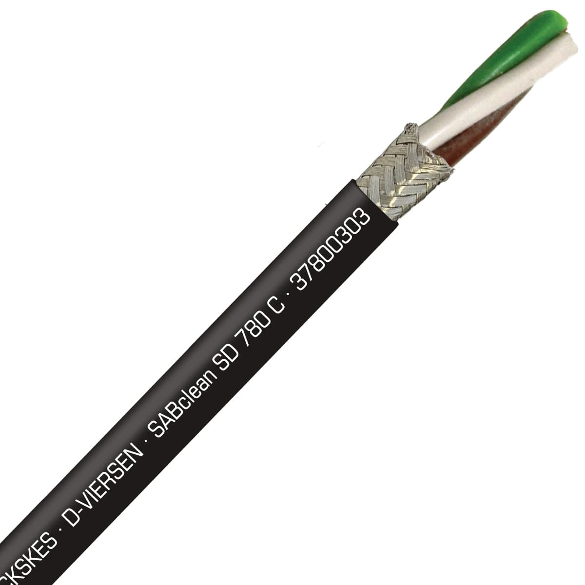 SAB 37800303 SABclean SD 780 C - 22 AWG/3c, continuous flex shielded data cable, CE, RoHS SAB 37800303 SABclean SD 780 C - 22 AWG/3c, continuous flex shielded data cable, CE, RoHS