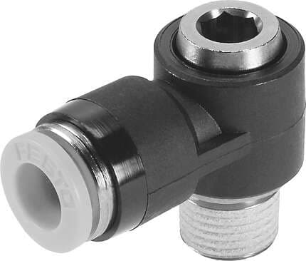 Festo 190757 push-in L-fitting QSLV-1/4-1/4-I-U 360° orientable, external thread with internal hexagon. Size: Standard, Nominal size: 3,1 mm, Type of seal on screw-in stud: coating, Assembly position: Any, Container size: 1 Festo 190757 push-in L-fitting QSLV-1/4-1/4-I-U 360° orientable, external thread with internal hexagon. Size: Standard, Nominal size: 3,1 mm, Type of seal on screw-in stud: coating, Assembly position: Any, Container size: 1