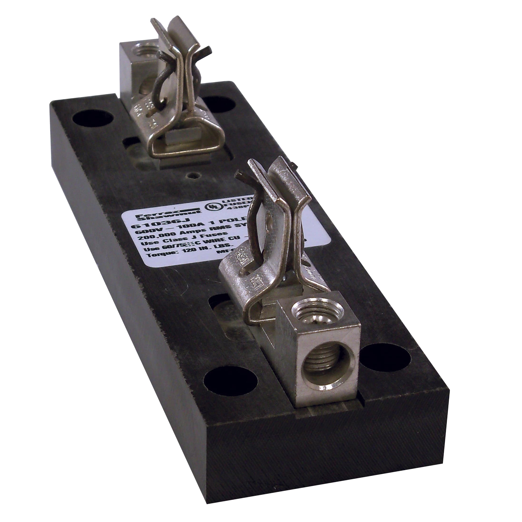 Mersen 61036J 61036J Mersen - Fuse Block 600VAC 600VDC Class J 100A 1-Pole Copper Box Mersen 61036J 61036J Mersen - Fuse Block 600VAC 600VDC Class J 100A 1-Pole Copper Box
