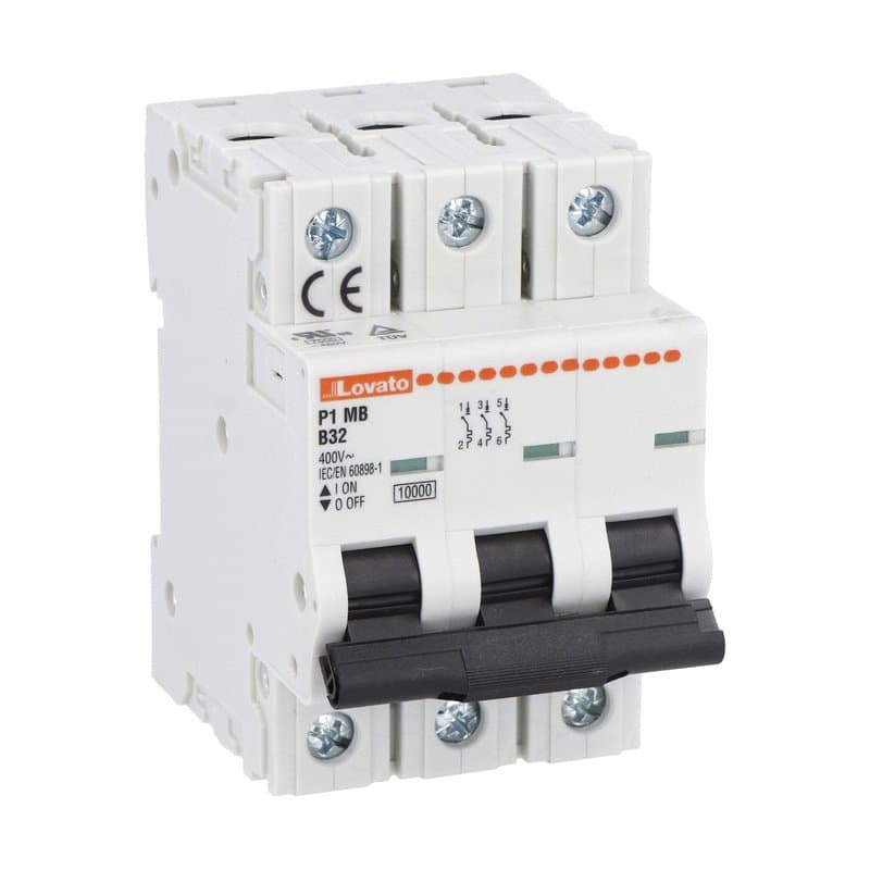 Lovato Electric P1MB3PB40 P1MB3PB40 Lovato - Miniature circuit breaker, 3P - 10kA. 3 modules, characteristic B, 40A Lovato Electric P1MB3PB40 P1MB3PB40 Lovato - Miniature circuit breaker, 3P - 10kA. 3 modules, characteristic B, 40A