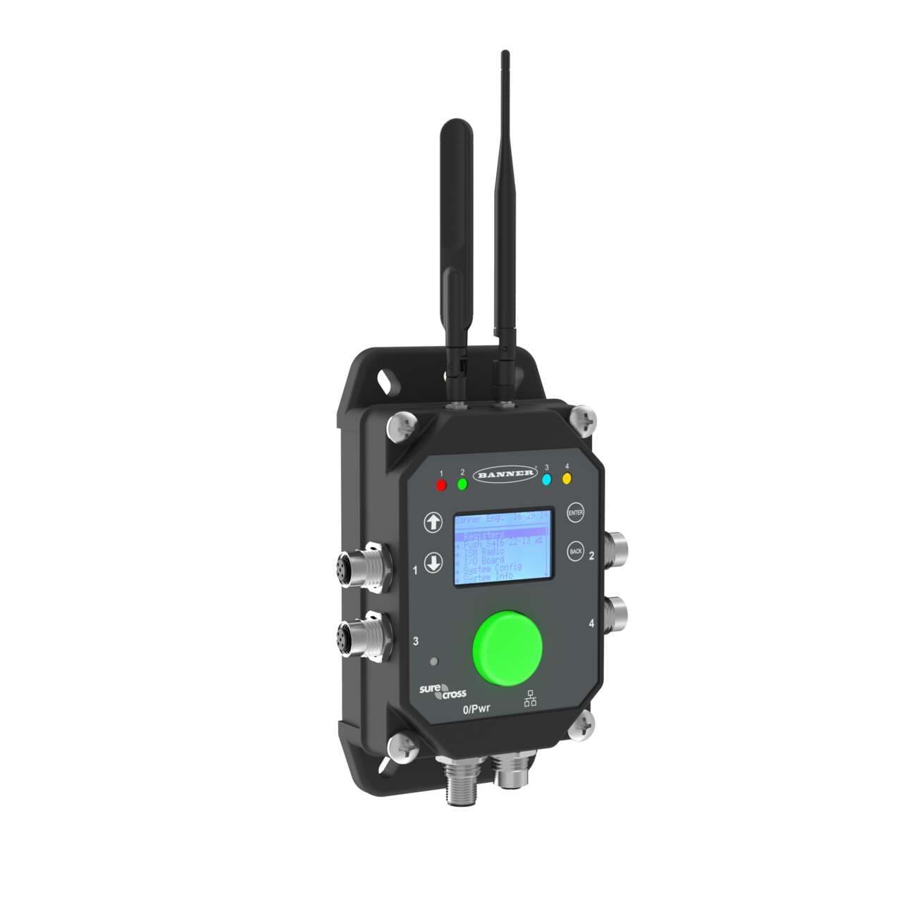 Banner DXM1200-X2R2 Banner DXM1200-X2R2 - DXM1200 Industrial Controller; Multihop Radio 900 MHz; Power: 12-30 V dc; IP67; Ethernet IP, Modbus TCP, Modbus RTU Client, Profinet; Female M12 (D-Code Ethernet) Banner DXM1200-X2R2 Banner DXM1200-X2R2 - DXM1200 Industrial Controller; Multihop Radio 900 MHz; Power: 12-30 V dc; IP67; Ethernet IP, Modbus TCP, Modbus RTU Client, Profinet; Female M12 (D-Code Ethernet)