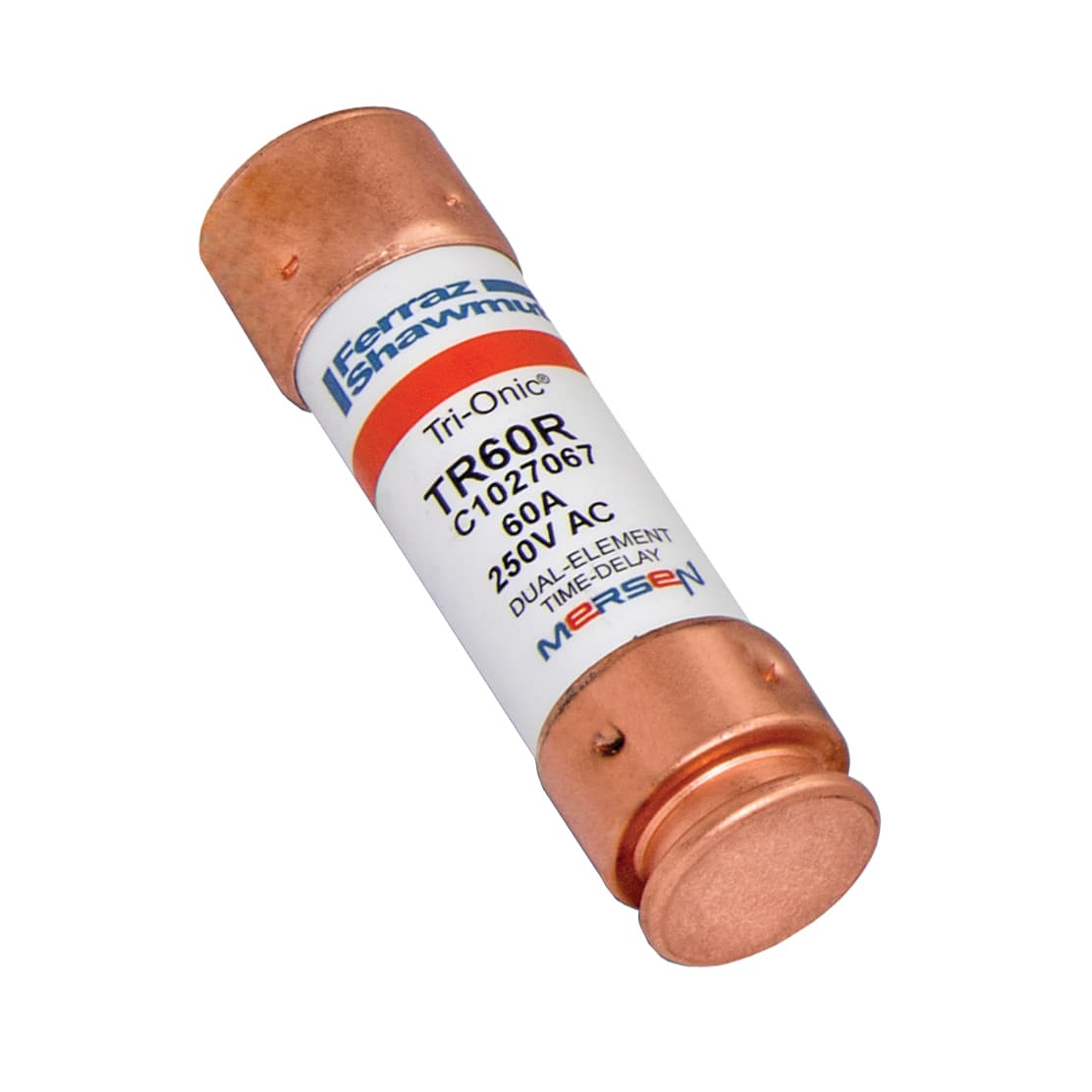 Mersen TR60R TR60R Mersen - Fuse TR-R - Class RK5 - Time-Delay 250VAC 250VDC 60A Ferrule Tri-Onic® Mersen TR60R TR60R Mersen - Fuse TR-R - Class RK5 - Time-Delay 250VAC 250VDC 60A Ferrule Tri-Onic®