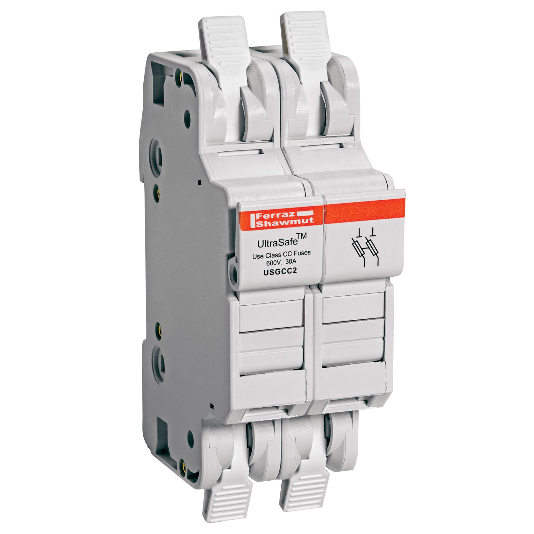 Mersen USGCC2 USGCC2 Mersen - Fuse Holder UltraSafe™ 600VAC 600VDC Class CC 30A 2-Pole Cage Clamp IP65 Mersen USGCC2 USGCC2 Mersen - Fuse Holder UltraSafe™ 600VAC 600VDC Class CC 30A 2-Pole Cage Clamp IP65