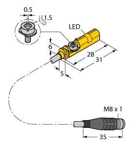 BIM-UNT-AP6X-0.3-PSG3S Part Image. Manufactured by Turck.