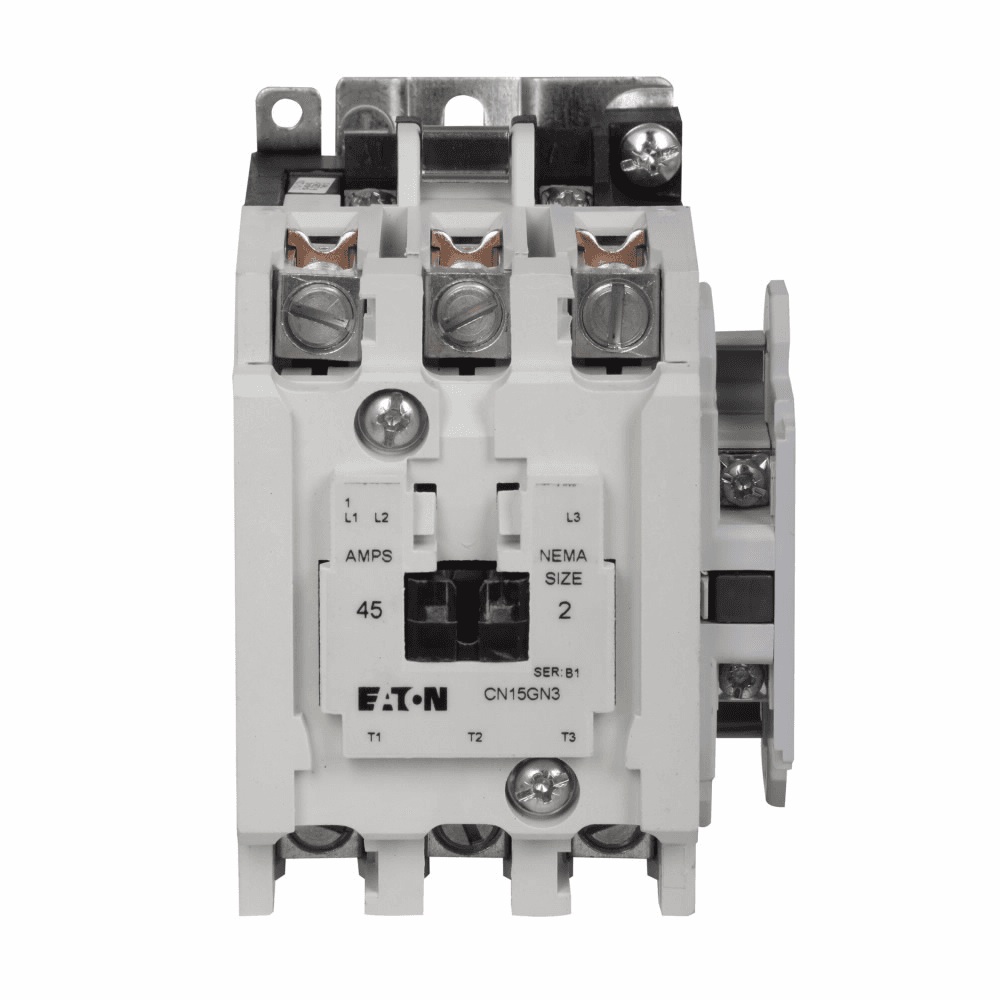 Eaton CN15GN3T4B CN15GN3T4B Eaton - Eaton Freedom NEMA motor control contactor, NEMA contactor, Freedom, contactor only (no overload relay), Non-reversing, Open, Three-pole, 45A, 600V, 24 Vdc, 50/60 HZ, NEMA 2, 45A Eaton CN15GN3T4B CN15GN3T4B Eaton - Eaton Freedom NEMA motor control contactor, NEMA contactor, Freedom, contactor only (no overload relay), Non-reversing, Open, Three-pole, 45A, 600V, 24 Vdc, 50/60 HZ, NEMA 2, 45A