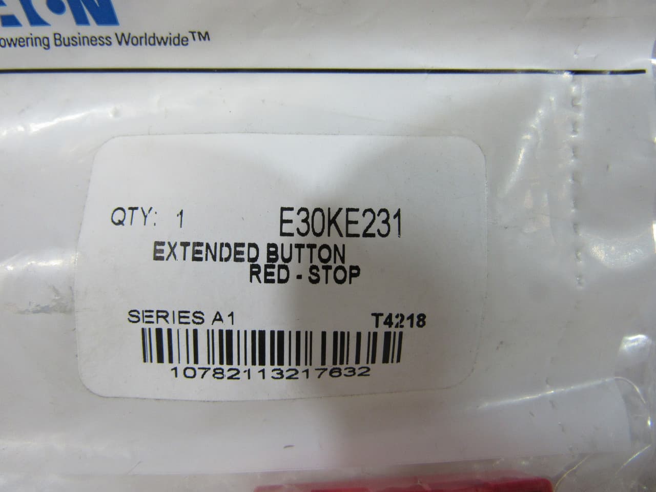 Eaton E30KE231 E30KE231 Eaton - Eaton E30 pushbutton E30, Button, 30.5 mm, Square Multifunction Watertight/Oiltight, Used with Pushbutton, square multifunction, Type E, Extended, Red actuator, STOP, 1/8 inch high letter size Eaton E30KE231 E30KE231 Eaton - Eaton E30 pushbutton E30, Button, 30.5 mm, Square Multifunction Watertight/Oiltight, Used with Pushbutton, square multifunction, Type E, Extended, Red actuator, STOP, 1/8 inch high letter size