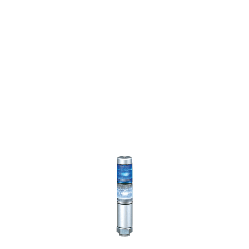 Patlite MPS-202-BC 30mm 2-Tier LED Signal Tower, 24V AC/DC, Direct Mount, Short Silver Body, LED: Blue, White Patlite MPS-202-BC 30mm 2-Tier LED Signal Tower, 24V AC/DC, Direct Mount, Short Silver Body, LED: Blue, White