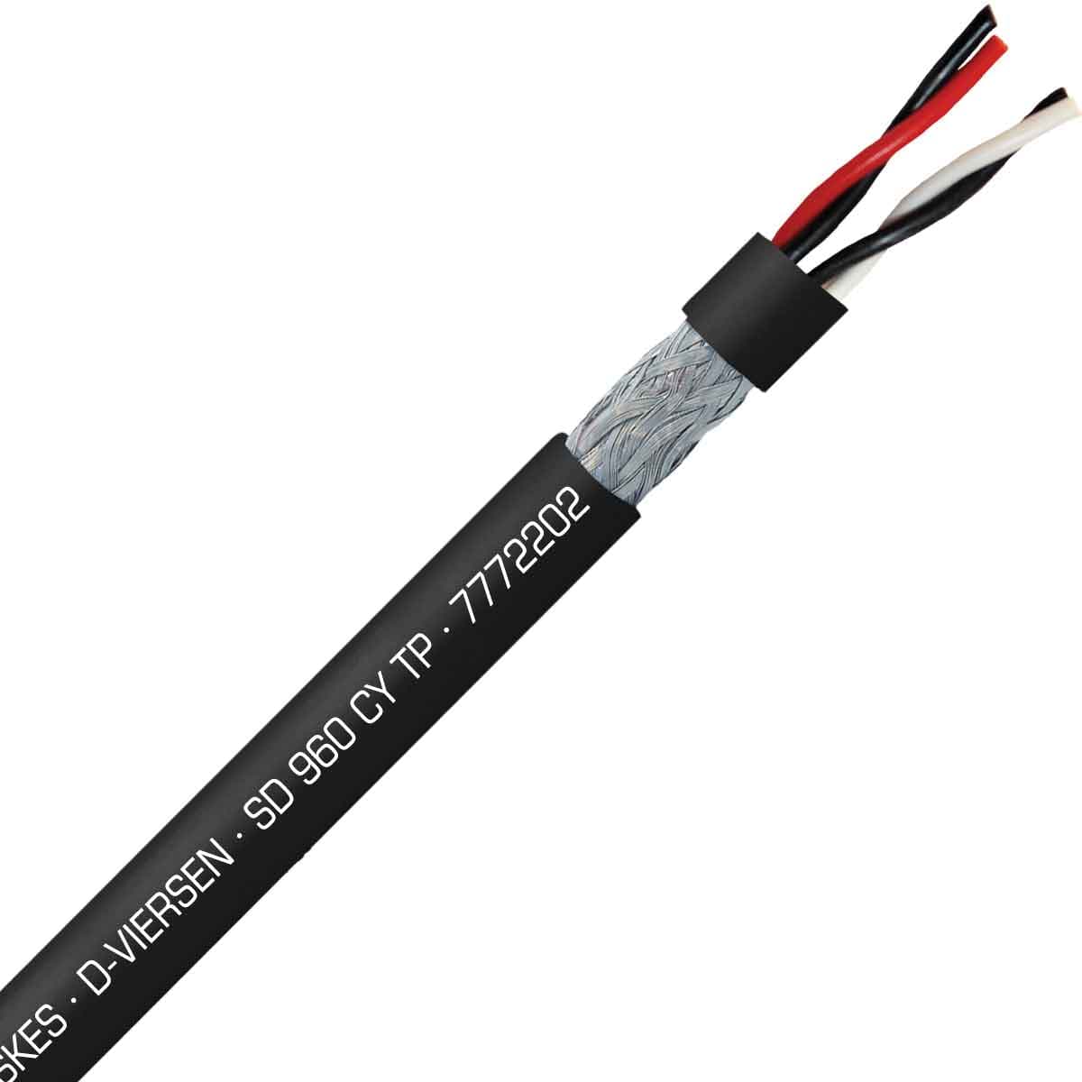 SAB 7772202 S 960 CY TP - 22 AWG/2pr, shielded oil resistant continuous flex PVC paired data cable, UL, CE, RoHS SAB 7772202 S 960 CY TP - 22 AWG/2pr, shielded oil resistant continuous flex PVC paired data cable, UL, CE, RoHS
