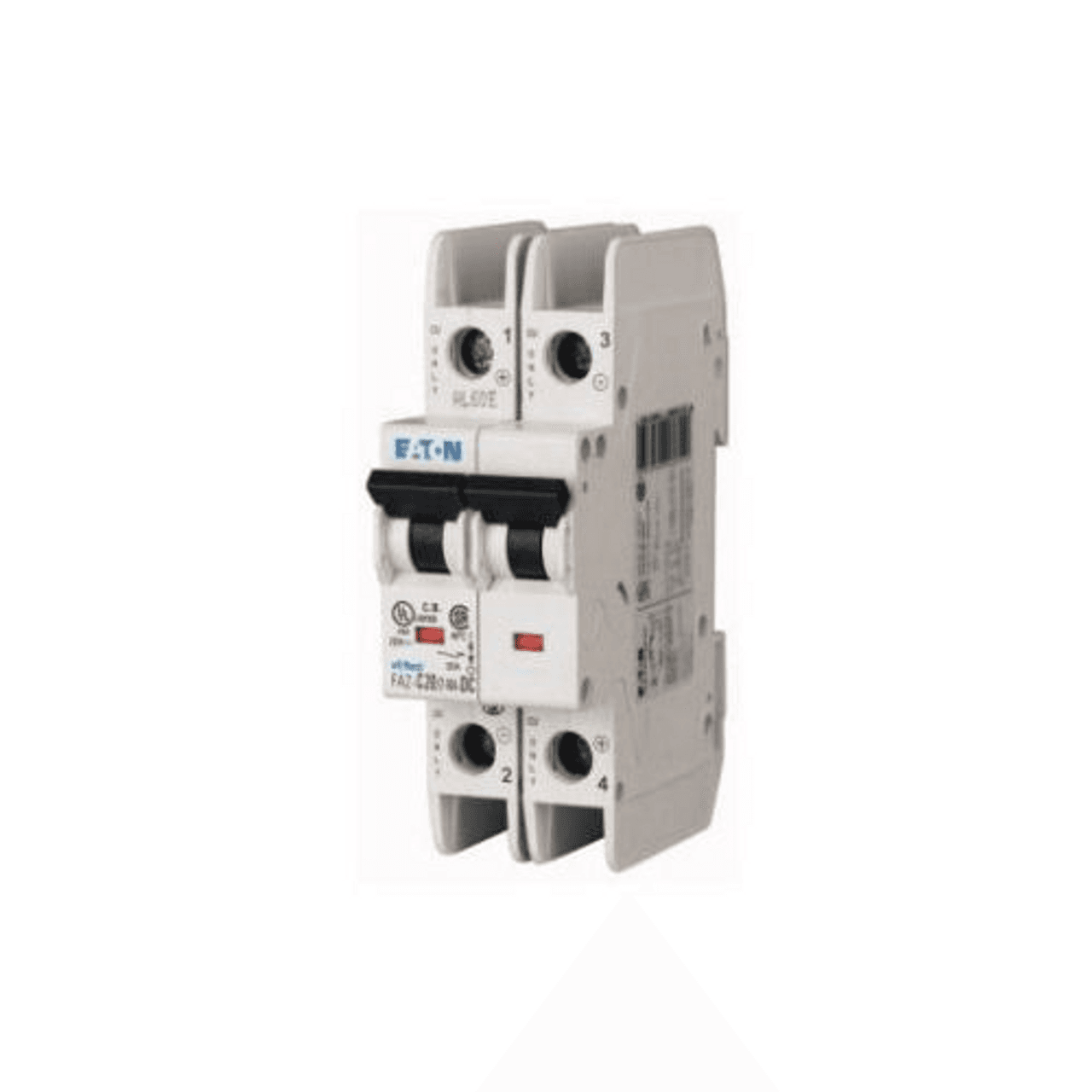 Eaton FAZ-C15/2-NA-DC Eaton FAZ branch protector,UL 489 Industrial miniature circuit breaker - supplementary protector,Medium levels of inrush current are expected,15 A,10 kAIC,Two-pole,125 Vdc per pole,5-10X /n,50-60 Hz,Screw terminals,C Curve Eaton FAZ-C15/2-NA-DC Eaton FAZ branch protector,UL 489 Industrial miniature circuit breaker - supplementary protector,Medium levels of inrush current are expected,15 A,10 kAIC,Two-pole,125 Vdc per pole,5-10X /n,50-60 Hz,Screw terminals,C Curve