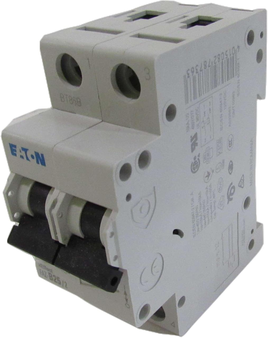 Eaton FAZ-B25/2 Eaton FAZ supplementary protector,UL 1077 Industrial miniature circuit breaker - supplementary protector,Low levels of inrush current are expected,25 A,15 kAIC,Two-pole,3-5X /n,50-60 Hz,Standard terminals,B Curve Eaton FAZ-B25/2 Eaton FAZ supplementary protector,UL 1077 Industrial miniature circuit breaker - supplementary protector,Low levels of inrush current are expected,25 A,15 kAIC,Two-pole,3-5X /n,50-60 Hz,Standard terminals,B Curve