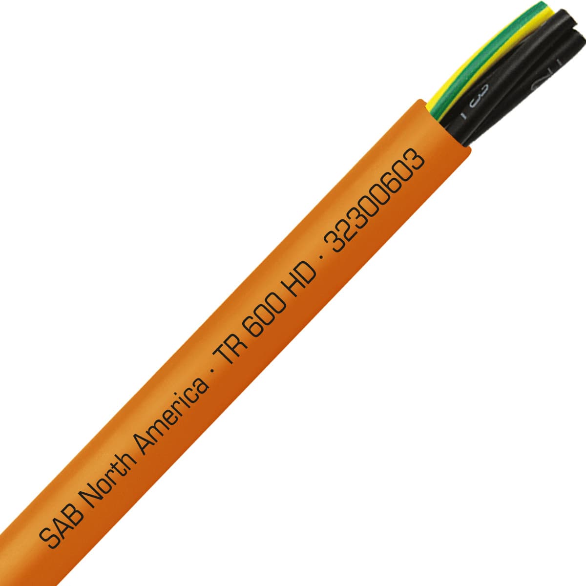 SAB 32300603 TR 600 HD - 6 AWG/3c, oil resistant heavy duty flexible exposed run orange TPE tray cable, UL, CSA, CE, RoHS SAB 32300603 TR 600 HD - 6 AWG/3c, oil resistant heavy duty flexible exposed run orange TPE tray cable, UL, CSA, CE, RoHS