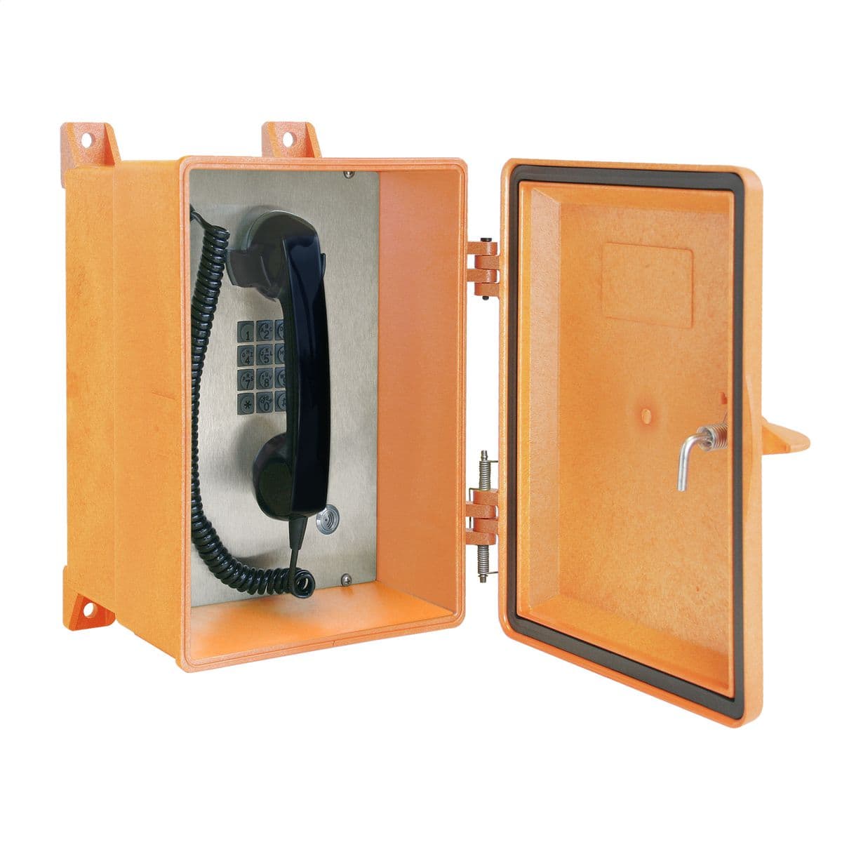 Hubbell 354-001ORH1SK Model 354-001 Series NEMA 4X Telephones are designed for use in extreme weather conditions where temperature and moisture are a concern. They are ideal for use in areas that require a direct water spray (hose-down) for cleaning purposes or where a non-cor Hubbell 354-001ORH1SK Model 354-001 Series NEMA 4X Telephones are designed for use in extreme weather conditions where temperature and moisture are a concern. They are ideal for use in areas that require a direct water spray (hose-down) for cleaning purposes or where a non-cor