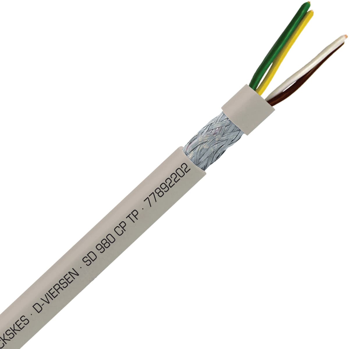 SAB 77892202 SD 980 CP TP - 22 AWG/2pr, shielded halogen-free continuous flex heavy duty PUR data cable, UL, CSA, CE, RoHS SAB 77892202 SD 980 CP TP - 22 AWG/2pr, shielded halogen-free continuous flex heavy duty PUR data cable, UL, CSA, CE, RoHS