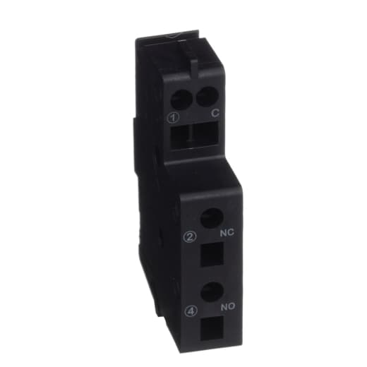 Schneider Electric LV426950 Schneider Electric LV426950 is an auxiliary contact designed to indicate OPEN/CLOSED (OF) status. It features a switch block with an OF or SD 1A/1B SPDT switch design. The part includes a 1C/O / SPDT (Single Pole Double Throw) contact configuration for OPEN/CLOSED status indication. Schneider Electric LV426950 Schneider Electric LV426950 is an auxiliary contact designed to indicate OPEN/CLOSED (OF) status. It features a switch block with an OF or SD 1A/1B SPDT switch design. The part includes a 1C/O / SPDT (Single Pole Double Throw) contact configuration for OPEN/CLOSED status indication.
