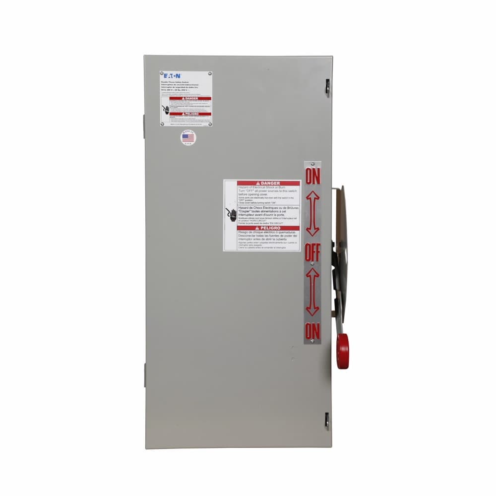 Eaton DT363UGK DT363UGK Eaton - Eaton Heavy duty double-throw non-fused safety switch, 100 A, NEMA 1, Painted steel, Non-fusible, Three-pole, Three-wire, 600 Vac, 250 Vdc Eaton DT363UGK DT363UGK Eaton - Eaton Heavy duty double-throw non-fused safety switch, 100 A, NEMA 1, Painted steel, Non-fusible, Three-pole, Three-wire, 600 Vac, 250 Vdc