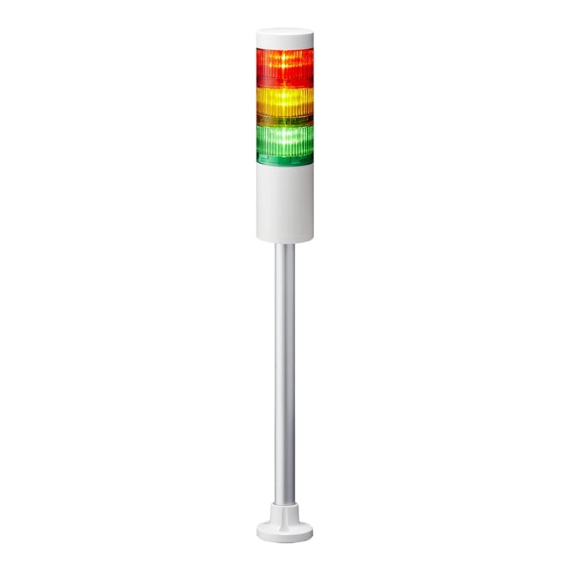 Patlite LR6-302PJNW-RYG 60mm 3-tier Signal Tower, 24V DC, Pole Mount with Circular Mount and Cable, No Flashing/Buzzer, Off-white Patlite LR6-302PJNW-RYG 60mm 3-tier Signal Tower, 24V DC, Pole Mount with Circular Mount and Cable, No Flashing/Buzzer, Off-white