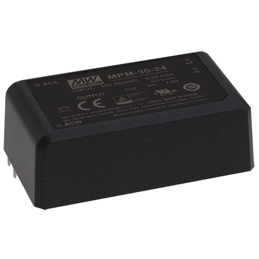 MEAN WELL MPM-30-15 AC-DC Single output Medical Encapsulated power supply; Output 15Vdc at 2A; PCB through hole; 2xMOPP MEAN WELL MPM-30-15 AC-DC Single output Medical Encapsulated power supply; Output 15Vdc at 2A; PCB through hole; 2xMOPP
