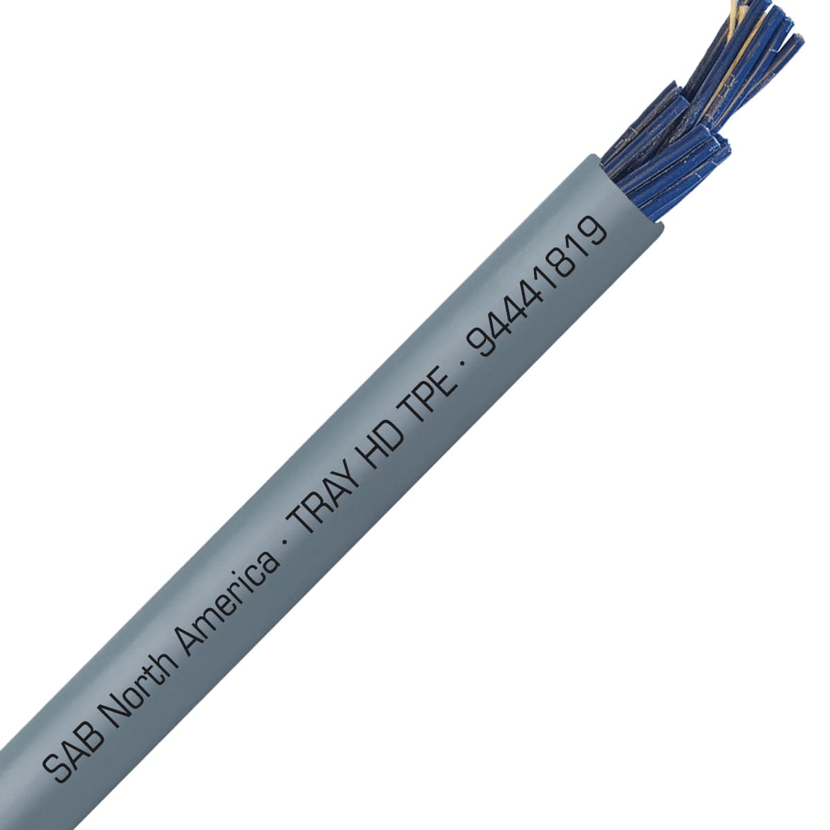 SAB 94441819 TRAY HD TPE - 18 AWG/19c, heavy duty exposed run TPE tray cable with blue conductors, UL, CSA, CE, RoHS SAB 94441819 TRAY HD TPE - 18 AWG/19c, heavy duty exposed run TPE tray cable with blue conductors, UL, CSA, CE, RoHS