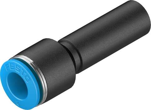 Festo 153043 push-in connector QS-10H-8 with push-in sleeve. Size: Standard, Nominal size: 5,4 mm, Assembly position: Any, Container size: 10, Design structure: Push/pull principle Festo 153043 push-in connector QS-10H-8 with push-in sleeve. Size: Standard, Nominal size: 5,4 mm, Assembly position: Any, Container size: 10, Design structure: Push/pull principle