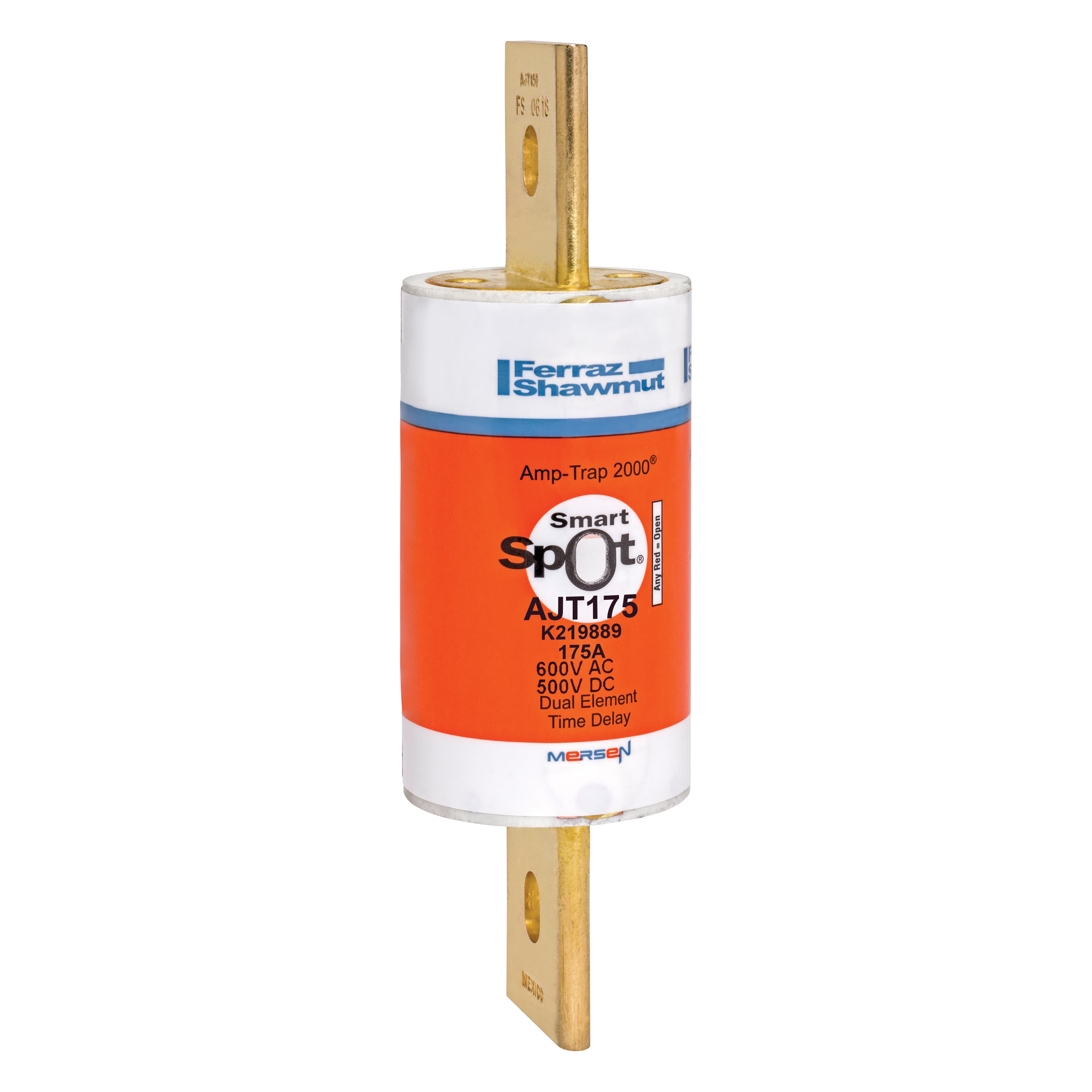 Mersen AJT175 AJT175 Mersen - Fuse AJT - Class J - Time-delay 600VAC 500VDC 175A Blade SmartSpot® Amp-Trap 2000® Mersen AJT175 AJT175 Mersen - Fuse AJT - Class J - Time-delay 600VAC 500VDC 175A Blade SmartSpot® Amp-Trap 2000®