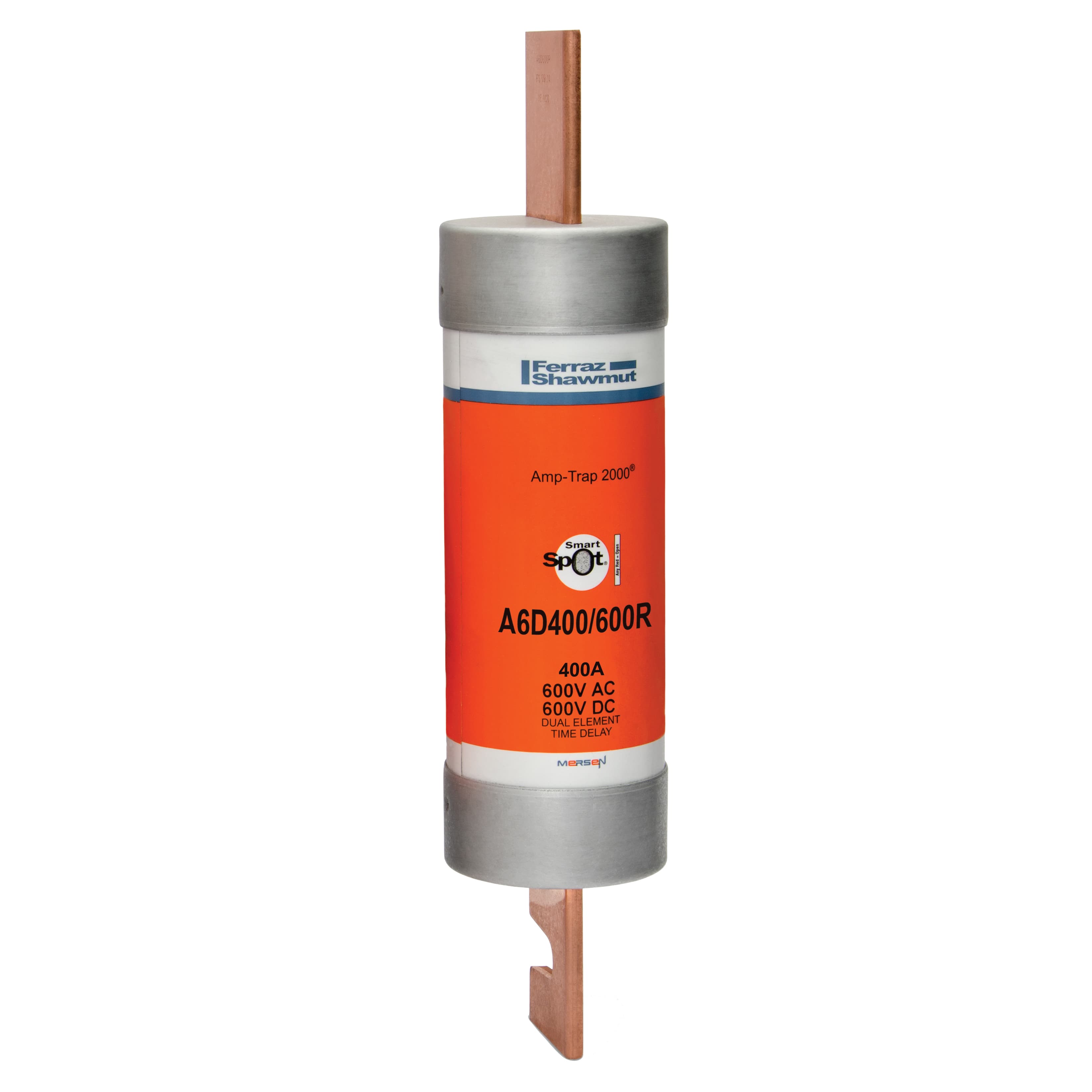 Mersen A6D400/600R A6D400/600R Mersen - Reducer Fuse A6D-R - Class RK1 - Time-Delay 600VAC 600VDC 400A Blade SmartSpot® Amp-Trap 2000® Mersen A6D400/600R A6D400/600R Mersen - Reducer Fuse A6D-R - Class RK1 - Time-Delay 600VAC 600VDC 400A Blade SmartSpot® Amp-Trap 2000®