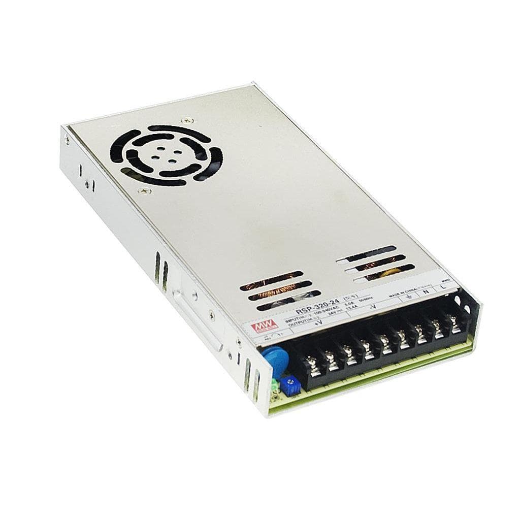 MEAN WELL RSP-320-24 AC-DC Single Output Enclosed power supply; Output 24VDC Single Output at 13.4A; PFC; forced air cooling; 1U low profile MEAN WELL RSP-320-24 AC-DC Single Output Enclosed power supply; Output 24VDC Single Output at 13.4A; PFC; forced air cooling; 1U low profile