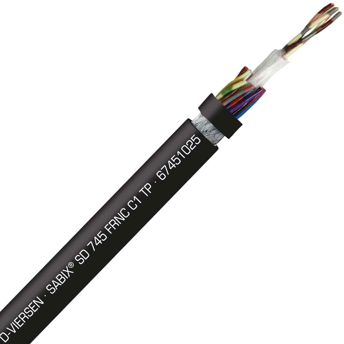 SAB 67451025 SABIX SD 745 C FRNC C1 TP - 24 AWG/10pr, shielded halogen-free flame retardant continuous flex data cable, CE, RoHS SAB 67451025 SABIX SD 745 C FRNC C1 TP - 24 AWG/10pr, shielded halogen-free flame retardant continuous flex data cable, CE, RoHS