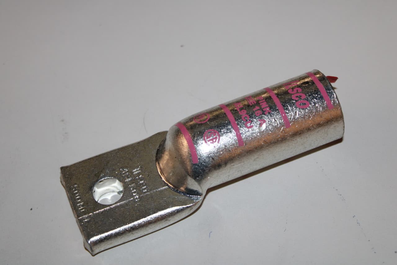 Ilsco ACL-500 500 KCMIL, 1/2" Stud, 35 kV, 4.875" L, Pink, Aluminum Conductor, Electro Tin Plated Aluminum Alloy, 1-Hole, Compression Cable Lug Ilsco ACL-500 500 KCMIL, 1/2" Stud, 35 kV, 4.875" L, Pink, Aluminum Conductor, Electro Tin Plated Aluminum Alloy, 1-Hole, Compression Cable Lug