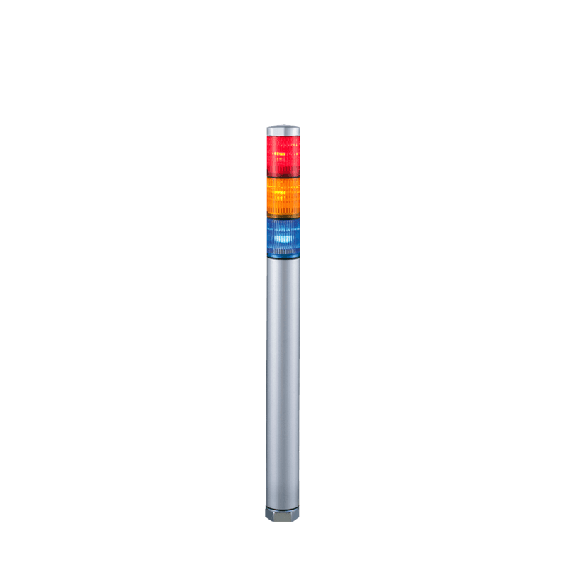 Patlite MP-302-RYB 30mm 3-Tier LED Signal Tower, 24V AC/DC, Direct Mount, Silver Body, LED: Red, Amber, Blue Patlite MP-302-RYB 30mm 3-Tier LED Signal Tower, 24V AC/DC, Direct Mount, Silver Body, LED: Red, Amber, Blue